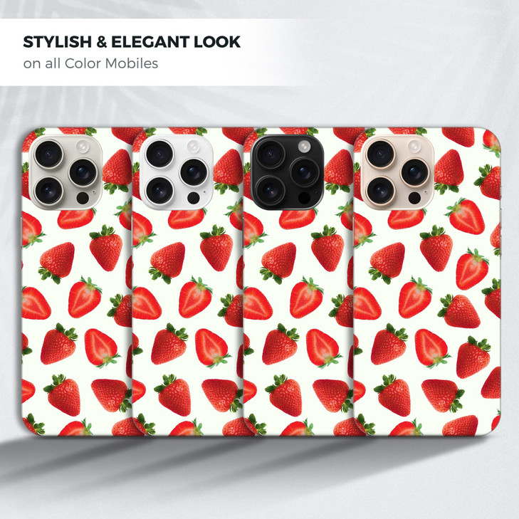 GlamCase for iPhone 16 Pro iPhone 16 Pro Case Strawberry Pattern Design Printed Slim Sleek Cute Plastic Hard Protective