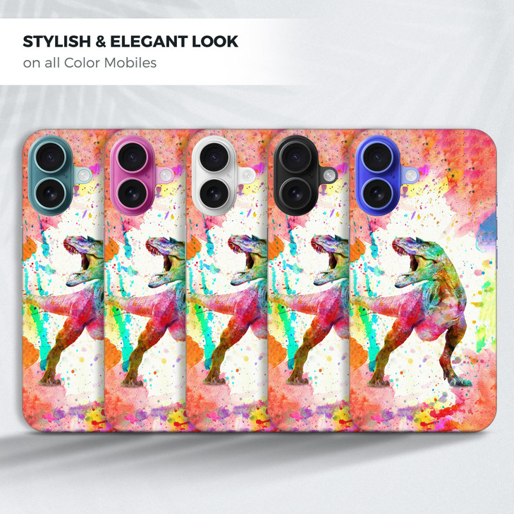 for iPhone 16 Plus iPhone 16 Plus Case Cute Watercolor Dinosaur Printed Slim Sleek Hard Plastic Protective Back Cover fo