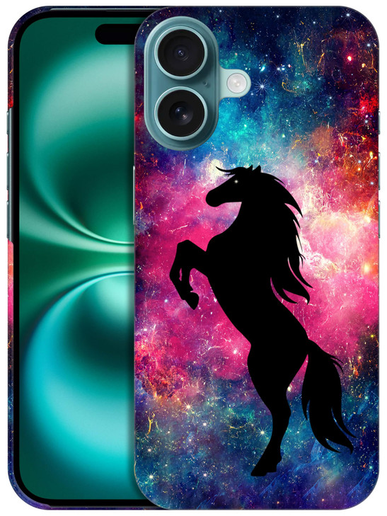 GlamCase for iPhone 16 Plus iPhone 16 Plus Case Horse Galaxy Stars Design Printed Slim Sleek Cute Plastic Hard Protectiv