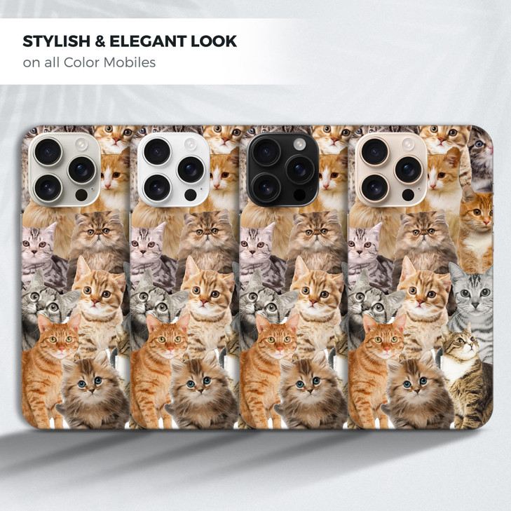 GlamCase for iPhone 16 Pro iPhone 16 Pro Case Cat Collage Design Printed Slim Sleek Cute Plastic Hard Snap on Protective