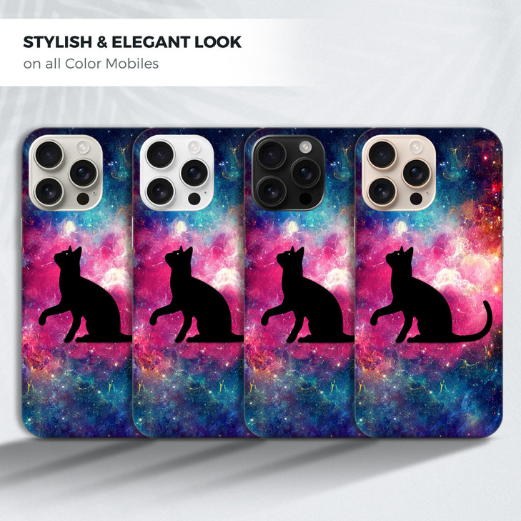 GlamCase for iPhone 16 Pro iPhone 16 Pro Case Cat Galaxy Stars Design Printed Slim Sleek Cute Plastic Hard Protective De