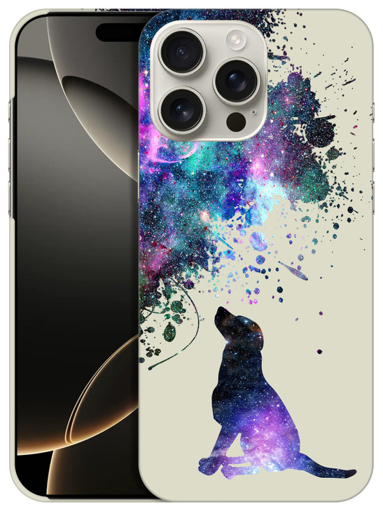 GlamCase for iPhone 16 Pro iPhone 16 Pro Case Galaxy Dog Pattern Design Printed Slim Sleek Cute Plastic Hard Protective