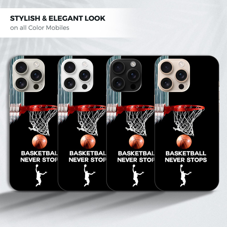 GlamCase for iPhone 16 Pro iPhone 16 Pro Case Basketball Never Stops Design Printed Slim Sleek Cute Plastic Hard Protect
