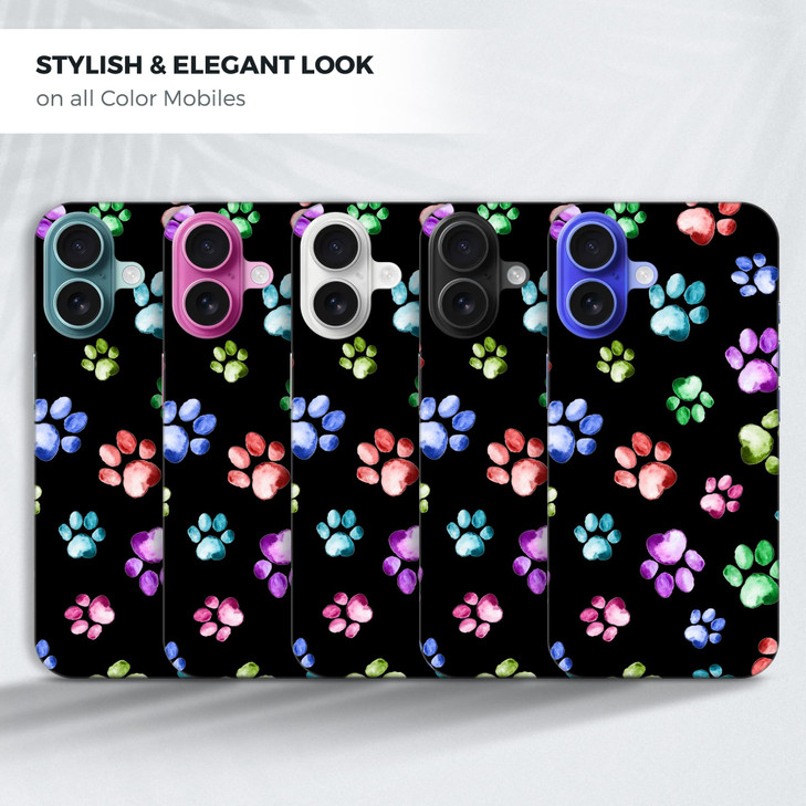 GlamCase for iPhone 16 Plus iPhone 16 Plus Case Dog Paw Watercolour Print Design Printed Slim Fit Cute Plastic Hard Prot