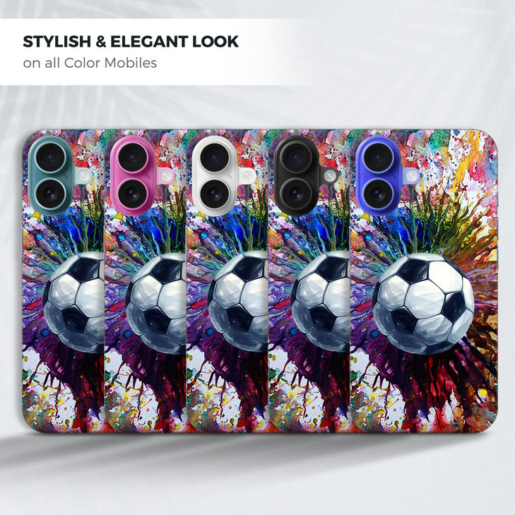 GlamCase for iPhone 16 Plus iPhone 16 Plus Case Vintage Color Soccer Design Printed Slim Sleek Cute Plastic Hard Protect