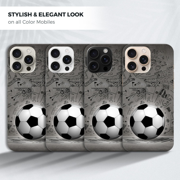 GlamCase for iPhone 16 Pro Max iPhone 16 Pro Max Case Soccer Ball with Black Art Wall Printed Slim Sleek Cute Plastic Ha