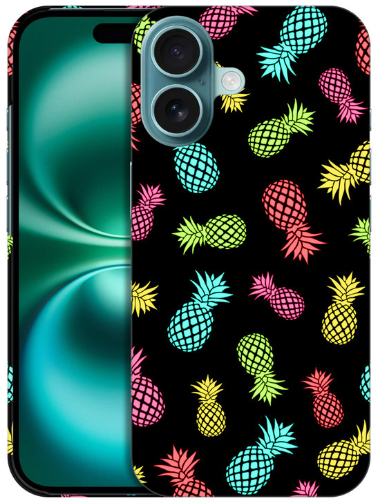 GlamCase for iPhone 16 Plus iPhone 16 Plus Case Pineapple Multicolour Pattern Printed Slim Fit Cute Plastic Hard Protect