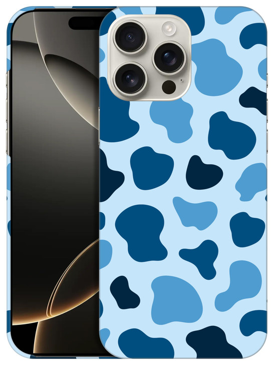 GlamCase for iPhone 16 Pro iPhone 16 Pro Case Cow Skin Navy Camouflage Print Printed Slim Sleek Cute Plastic Hard Protec