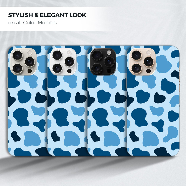 GlamCase for iPhone 16 Pro iPhone 16 Pro Case Cow Skin Navy Camouflage Print Printed Slim Sleek Cute Plastic Hard Protec