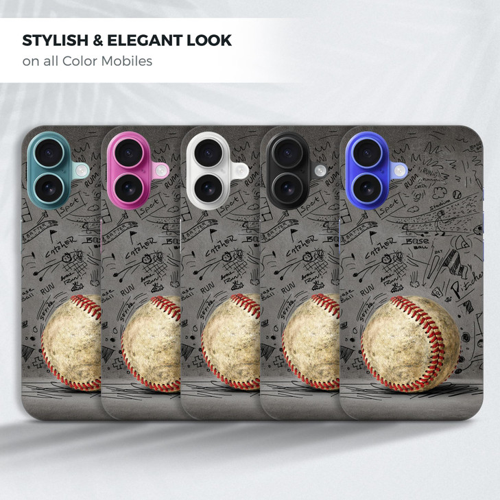 GlamCase for iPhone 16 iPhone 16 Case Baseball Wall Art Design Printed Slim Sleek Cute Plastic Hard Snap on Protective D