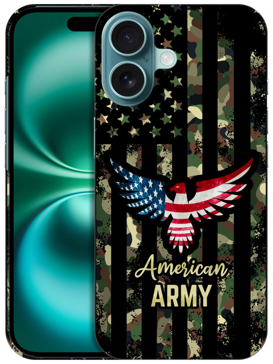 Back Case for iPhone 16 Plus iPhone 16 Plus Case Cute American Army Bald Eagle Flag Printed Slim Fit Hard Plastic Protec