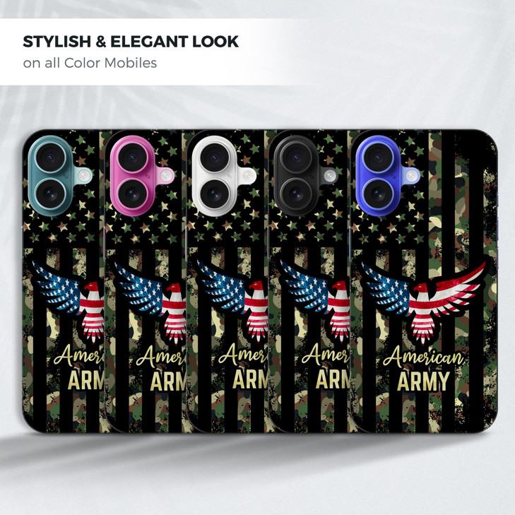 Back Case for iPhone 16 Plus iPhone 16 Plus Case Cute American Army Bald Eagle Flag Printed Slim Fit Hard Plastic Protec