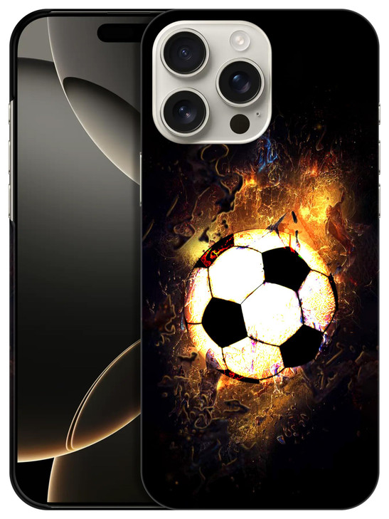 GlamCase for iPhone 16 Pro Max iPhone 16 Pro Max Case Soccer On Fire Design Printed Slim Sleek Cute Plastic Hard Protect