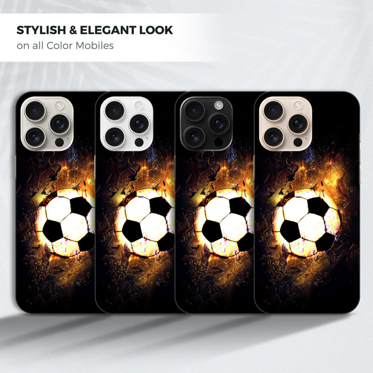 GlamCase for iPhone 16 Pro iPhone 16 Pro Case Soccer On Fire Design Printed Slim Sleek Cute Plastic Hard Snap on Protect