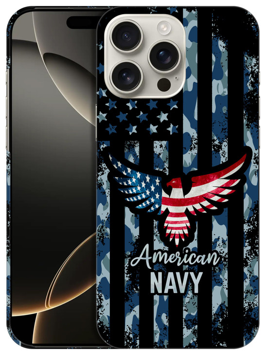 GlamCase for iPhone 16 Pro iPhone 16 Pro Case American Navy Bald Eagle Flag Printed Slim Sleek Cute Plastic Hard Protect