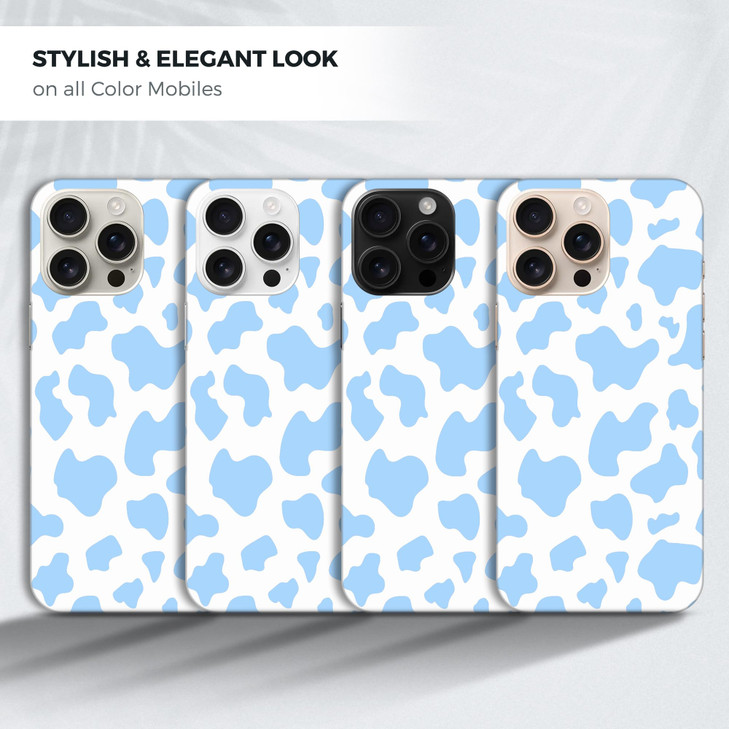 GlamCase for iPhone 16 Pro iPhone 16 Pro Case Cow Skin Blue Pattern Design Printed Slim Sleek Cute Plastic Hard Protecti