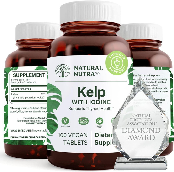 Natural Nutra Kelp Iodine with Potassium Iodide - Thyroid Support Supplement - Immune Strength & Metabolism Balance - Vegan Sea Kelp for Wellness - 2 online at globaldelivered