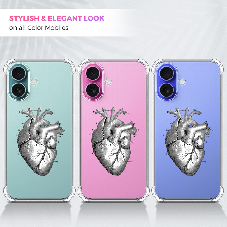 GlamCase Clear Case for iPhone 16 iPhone 16 Clear Case Lavender Flower Pattern Design Printed Durable Clear Shockproof P