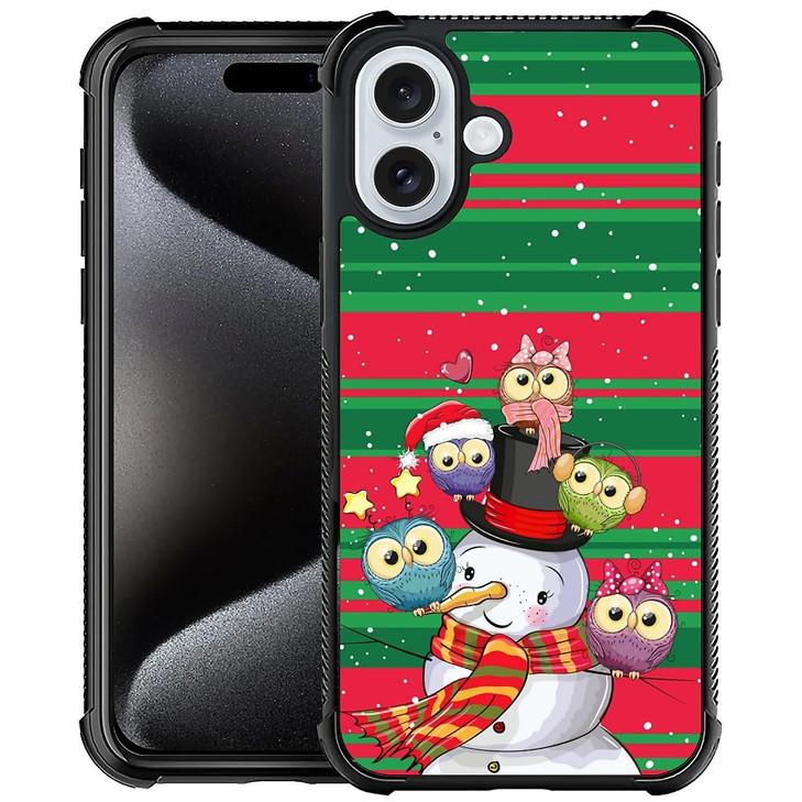 ZHEGAILIAN Compatible with iPhone 16 CaseChristmas Snowman Owl Pattern AntiScratch Case for iPhone 16 for Girls BoysFour