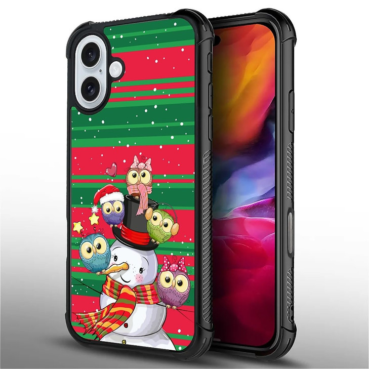 ZHEGAILIAN Compatible with iPhone 16 CaseChristmas Snowman Owl Pattern AntiScratch Case for iPhone 16 for Girls BoysFour