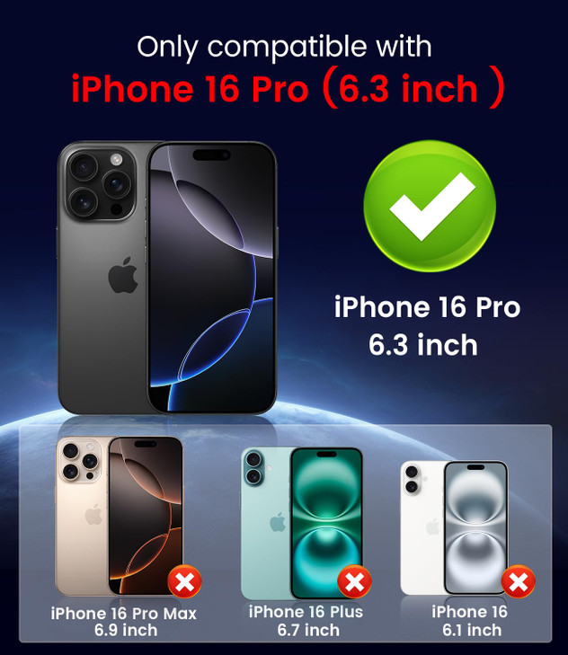 LEKEVO Magnetic for iPhone 16 Pro Case Compatible with MagSafeBuiltin Camera Lens Protector Slim Soft Silicone Bumper Sh
