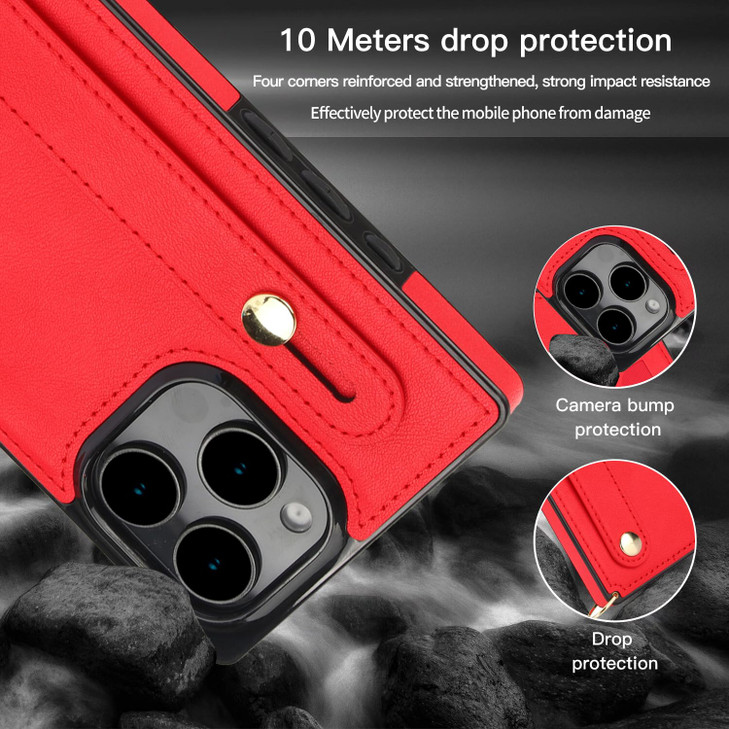 CCSmall Crossbody Case for iPhone 16 Pro Max with Lanyard Strap for Women PU Leather Adjustable Wrist Strap Kickstand wi