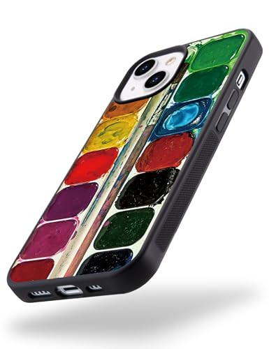 Wihytec Watercolor Paintbox Paint Palette Phone Case for iPhone 16 PRO Watercolor Palette Case Cover TPU Bumper Hard Bac