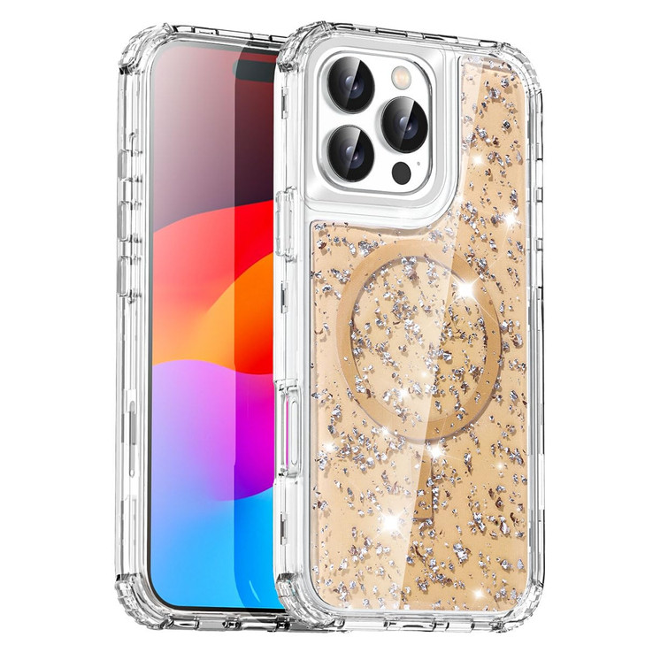 AICase for iPhone 16 Pro Max Case with Magsafe Bling Glitter for Women Girls Cute ShinyHeavy Duty Durable 3Layer Militar