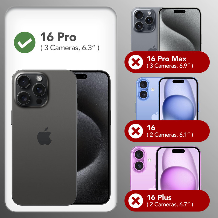 GONEZ Magnetic for iPhone 16 Pro Case Compatible with MagSafe Screen Protector Camera Lens Protector Silicone Shockproof