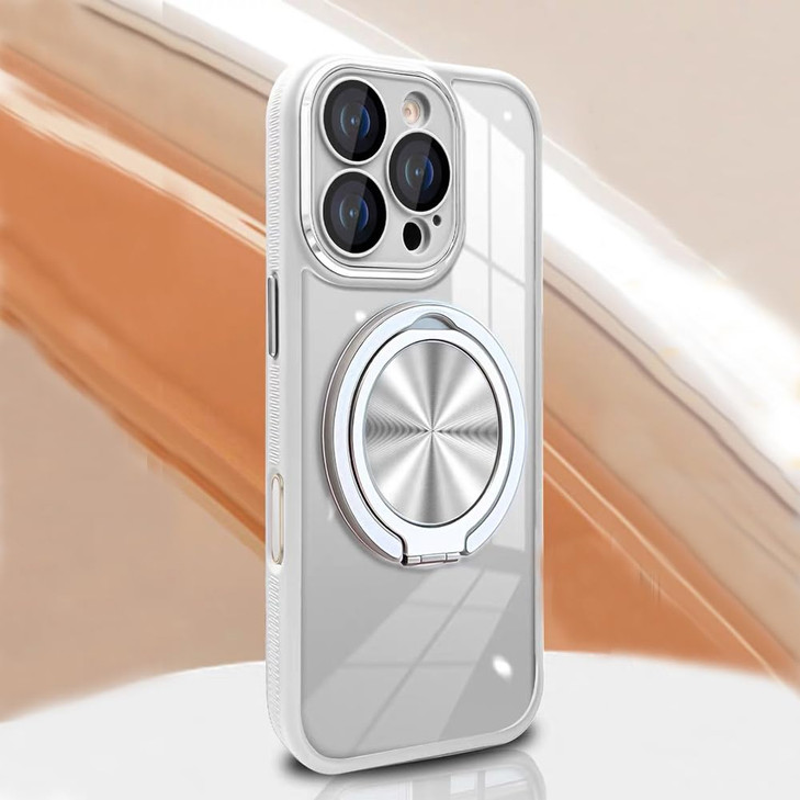 QSIETSPY Magnetic Case for iPhone 16 Pro Max with 360Rotating Hidden Metal Kickstand Compatible with MagSafe Full Camera