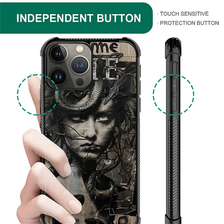 ZHEGAILIAN Compatible with iPhone 16 Pro CaseWoman and Snake 16 Pro Women Girls CaseShockproof AntiSlip Drop Protection