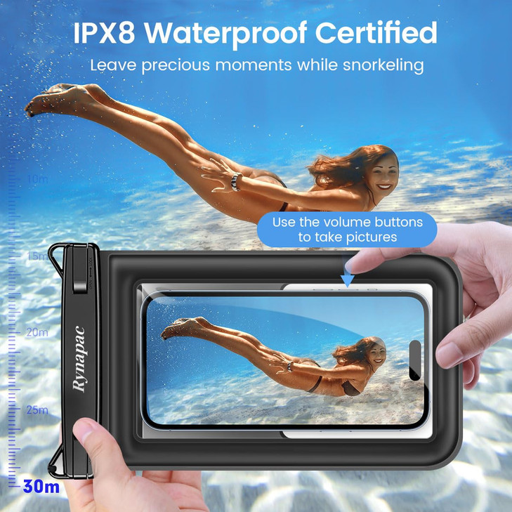 Up to 85 Floating Waterproof Phone Pouch 2 Pack Floatable Waterproof Phone Case with Lanyard for iPhone 17 16 15 Pro Max