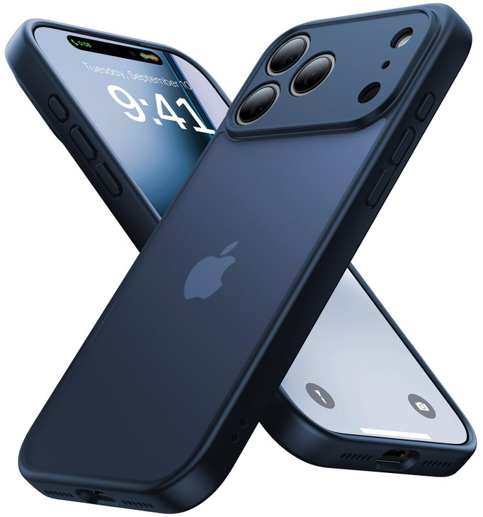 Eastinbox for iPhone 17 Pro Max Case 16FT Military Grade Shockproof AntiSlip AntiScratch Slim Translucent Frosted Matte
