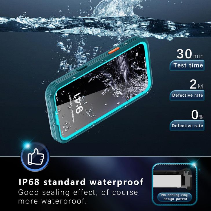 Omio for iPhone 16 Pro Max Waterproof Case Compatible with MagSafe Magnetic Waterproof Full Body IP68 Underwater Case Bu
