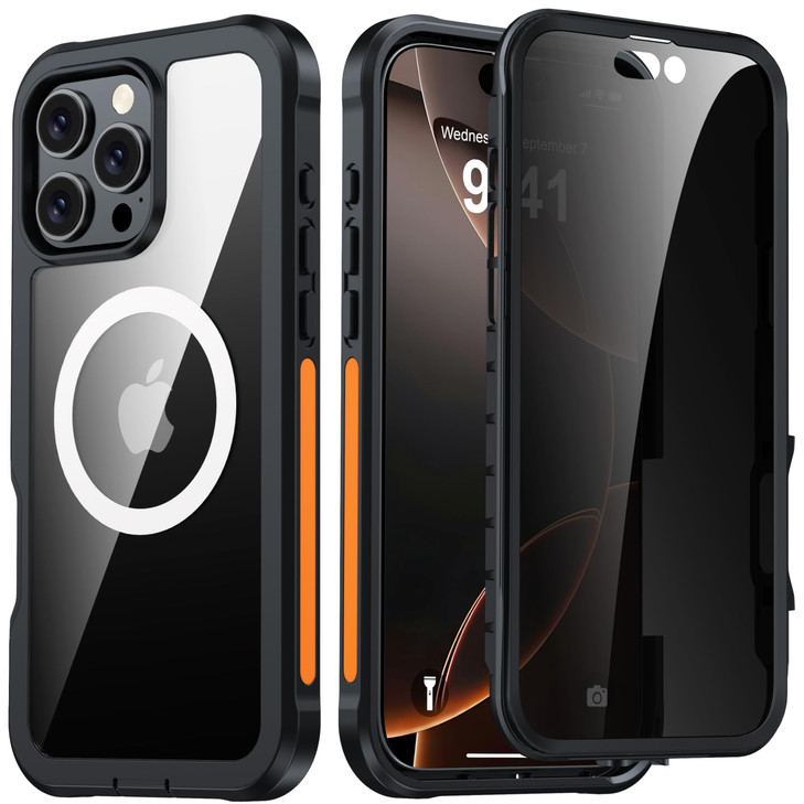 ANTSHARE for iPhone 16 Pro Max Case with Builtin Privacy Screen Protector Compatible with MagSafe AntiPeeping Magnetic A