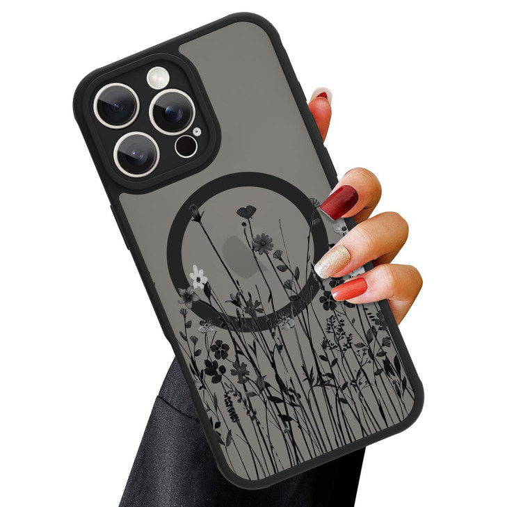 OOK Magnetic Case for iPhone 16 Pro 63 with Screen Protector Cute Floral Design for Women Girls MagSafe Compatible Slim