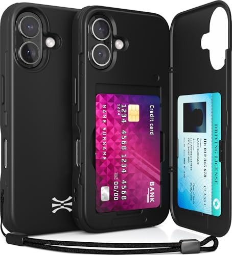 TORU for iPhone 16 Wallet Case with Card Holder Hidden ID Credit Card Slot Flip Kickstand Slim Fit Shockproof Heavy Duty