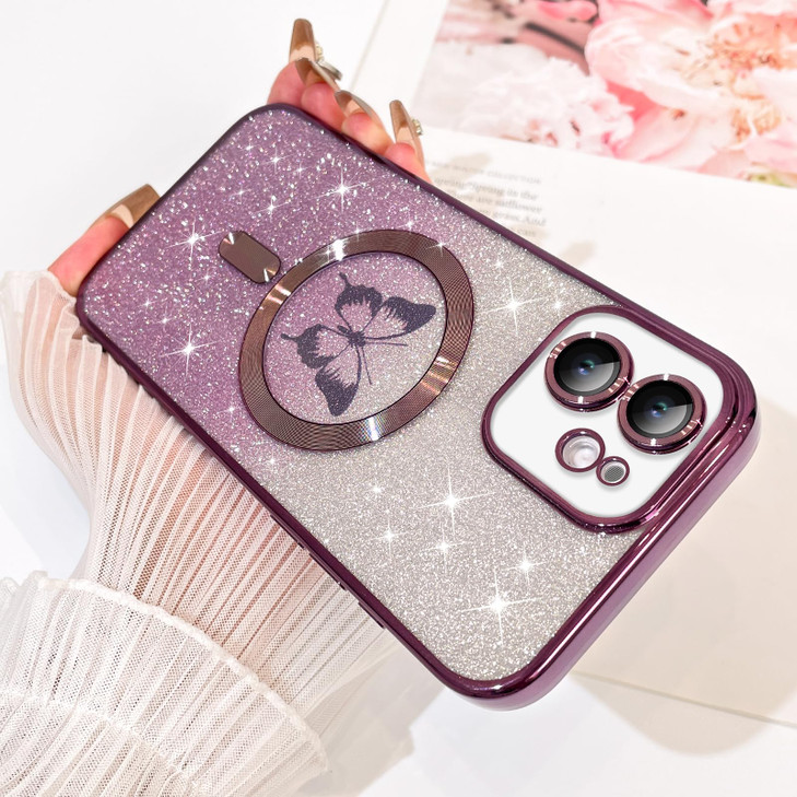 Fiyart Designed for iPhone 16 Pro Max CaseCompatible with MagSafe Butterflies Plating Camera Protection Phone Cover Magn