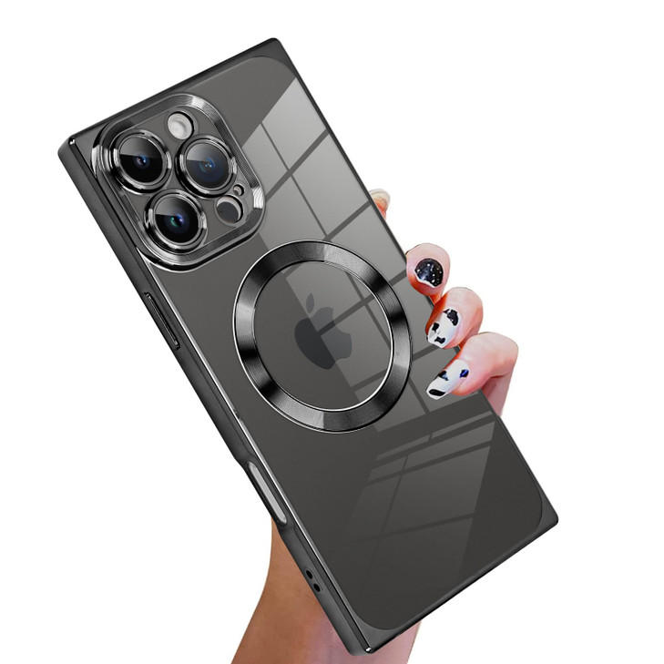 KANGHAR Case Designed for iPhone 16 Pro Case Magnetic Clear with Camera Lens ProtectorCompatible with MagSafe Luxury Cut
