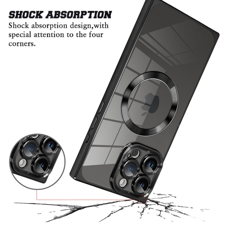 KANGHAR Case Designed for iPhone 16 Pro Case Magnetic Clear with Camera Lens ProtectorCompatible with MagSafe Luxury Cut