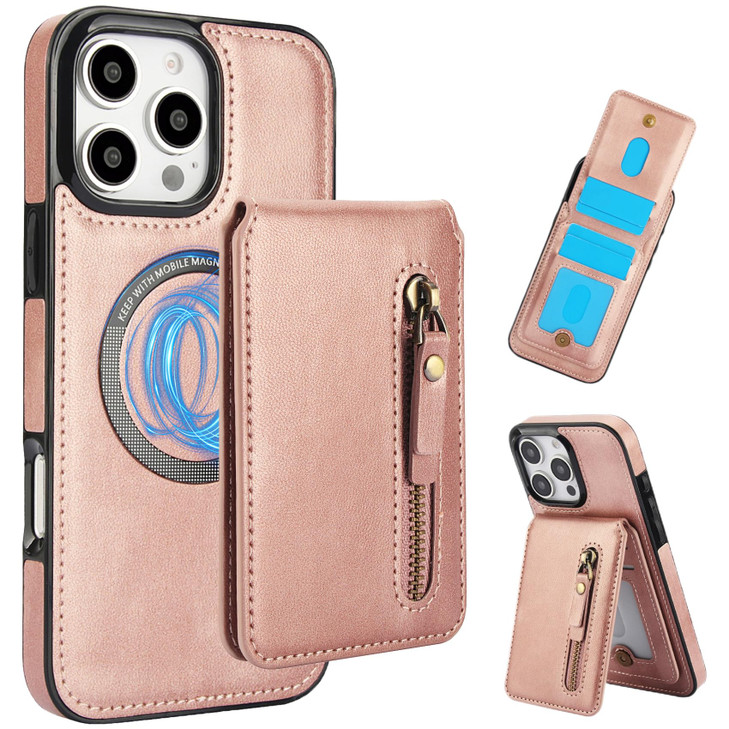 CCSmall 2in1 Detachable Magnetic Wallet Case for iPhone 16 Pro Compatible with MagSafe PU Leather RFID Barrier Phone Cov