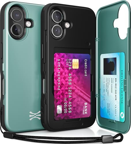 TORU for iPhone 16 Wallet Case with Card Holder Hidden ID Credit Card Slot Flip Kickstand Slim Fit Shockproof Heavy Duty