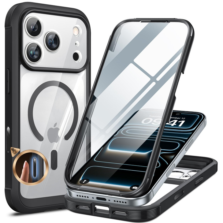 Miracase for iPhone 17 Pro Max Case 69 FullBody Phone Case with Builtin Glass Screen Protector Full Camera Protector Cam