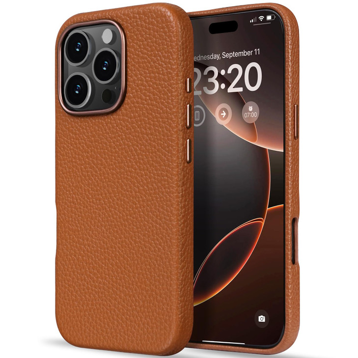 LOHASIC for iPhone 16 Pro Case Magnetic Back Cover Luxury Soft Lychee Leather Full Body Protective Cases for iPhone 16 P