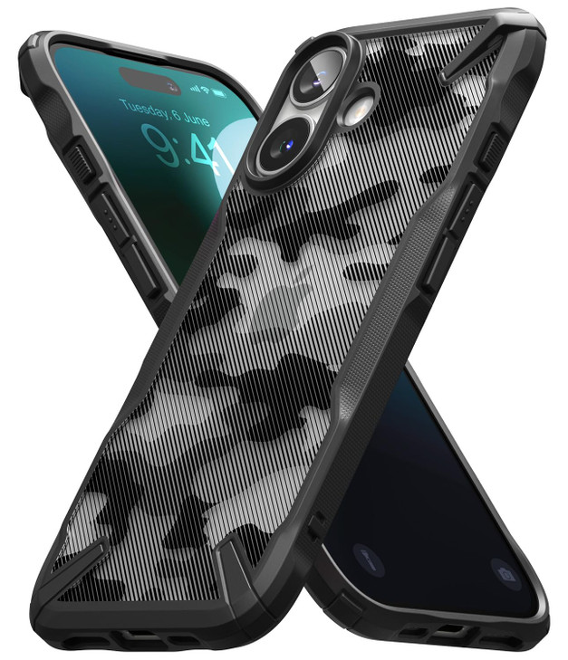 Ringke FusionX for iPhone 16 Case Precise Cutouts for Camera Lenses Augmented Bumper Heavy Duty Shockproof Protective Co