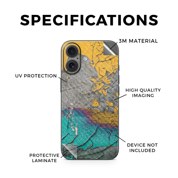 Carbon Fiber Phone Skin Compatible with Apple iPhone 16 Chipped Spill Premium 3M Vinyl Protective Wrap Decal Cover Easy