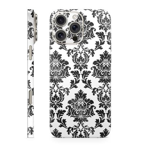 Glossy Glitter Phone Skin Compatible with Apple iPhone 16 Pro Max Vintage Damask Premium 3M Vinyl Protective Wrap Decal