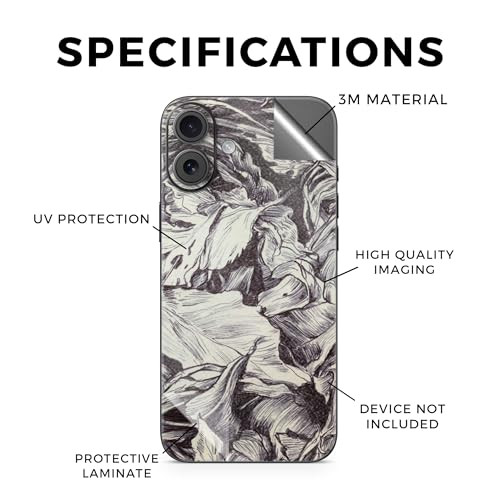 Glossy Glitter Phone Skin Compatible with Apple iPhone 16 Plus Nest Sketch Premium 3M Vinyl Protective Wrap Decal Cover