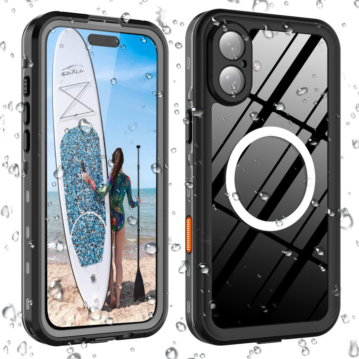hoilgyes Waterproof Clear Case for iPhone 16 Plus 67 inch Builtin Screen Camera Protector Dustproof Shockproof Full Body