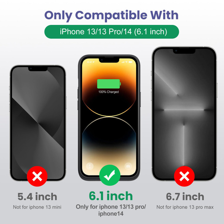 Yacikos Battery Case for iPhone 1313Pro147500mah UltraSlim Protective Charging Case Portable Rechargeable Expandable Bat